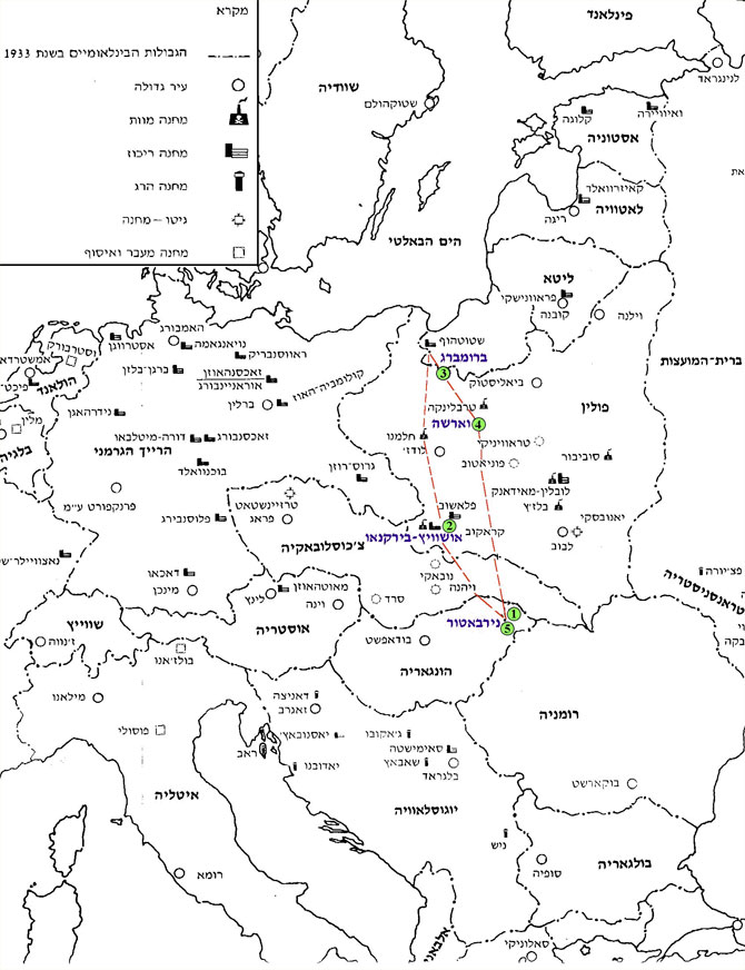 מפת המחנות העיקריים ברחבי הרייך השלישי ובשטח הכיבוש הנאצי